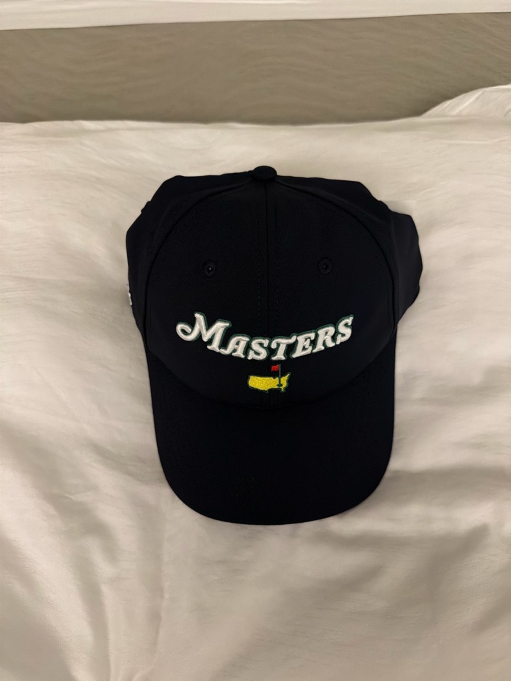Masters Black Hat with White and Yellow Embroidery
